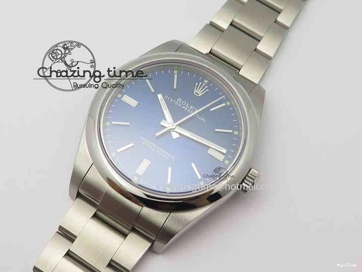 MiroTime 0217 TimelessDesign Oyster Perpetual 39mm 114300 BP Maker Best Edition Blue Dial On SS Bracelet A 3637